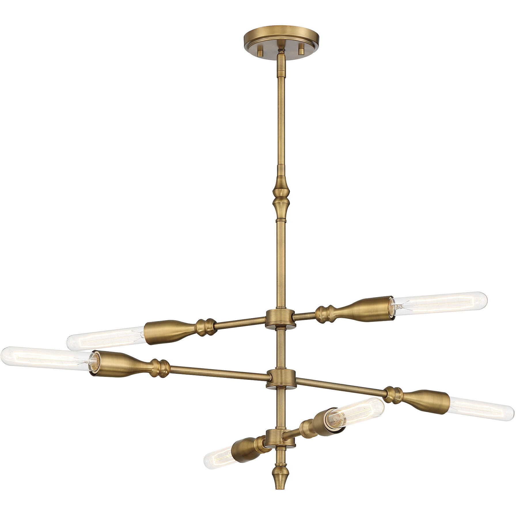 Louise 6 Light 28.5 inch Old Satin Brass Island Light Ceiling Light
